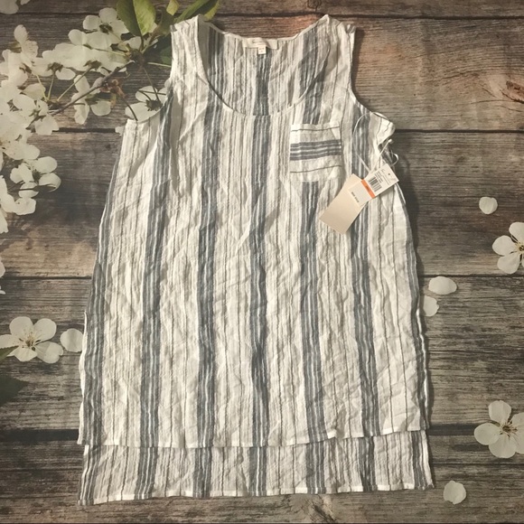 Two by Vince Camuto Strip cotton Gauze Side Tank - Picture 5 of 8